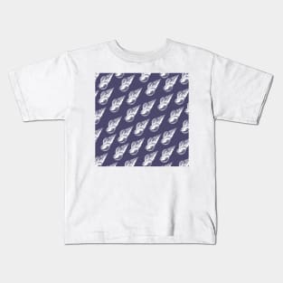 tulip shell aloha print pattern blue and white Kids T-Shirt